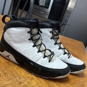 Jordan Black and White Sneakers with Red Accents